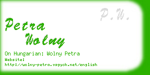 petra wolny business card